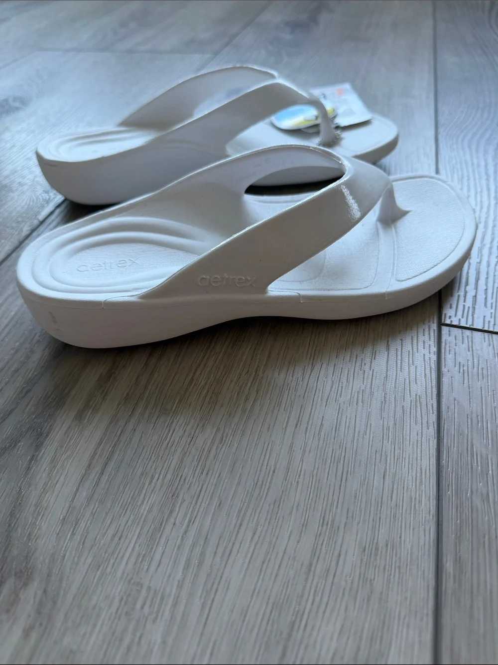 Aetrex Maui Orthotic Flips Sandals Women’s 5 NWT White Water Arch Support Beach